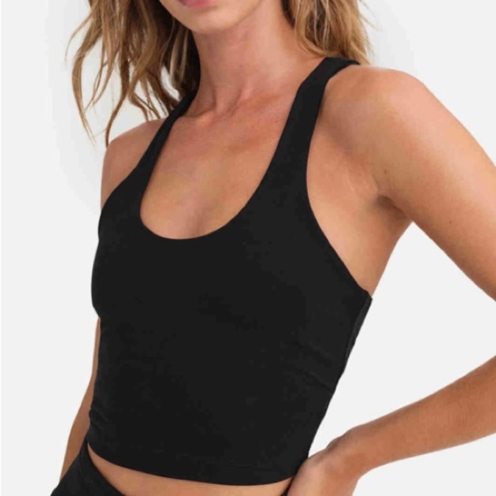 Mate the Label Organic Stretch Racer Tank NWT Black